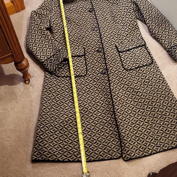 GEIGER Fur Trim Wool Coat - Picture 5 of 9